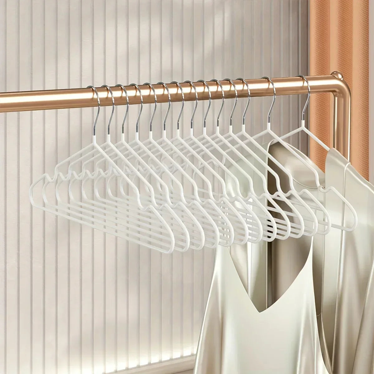 10PCS Metal Non-Slip Clothes Hangers – Durable Space-Saving Wardrobe Organizer for Bedroom & Home