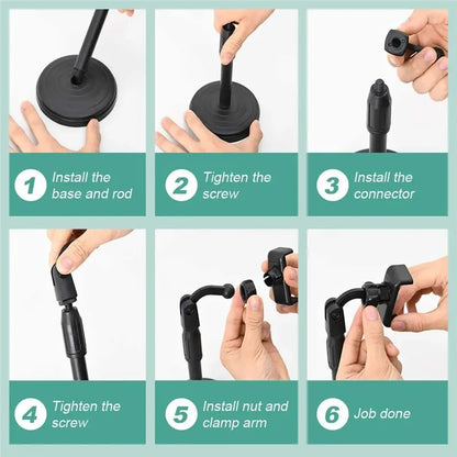 Multifunctional Phone Tripod Stand - Adjustable Height Telescopic Live Streaming Bracket Portable Mount