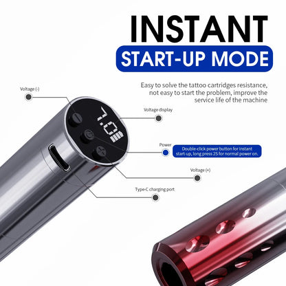 Mast Wireless Tattoo Machine – Coreless Motor Pen for Permanent Makeup & Tattoos, Instant Start-Up Mode
