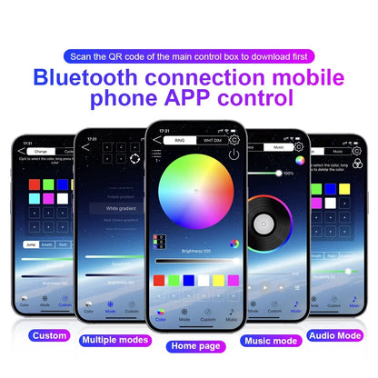 6/10/14/18 in 1 RGB LED Car Ambient Light - APP Controlled Acrylic Interior Atmosphere Strip with 64/213 Color Symphony Lighting