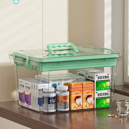 Large Capacity Portable Medicine Box – Multi-Layer Transparent First Aid & Medicine Storage Organizer