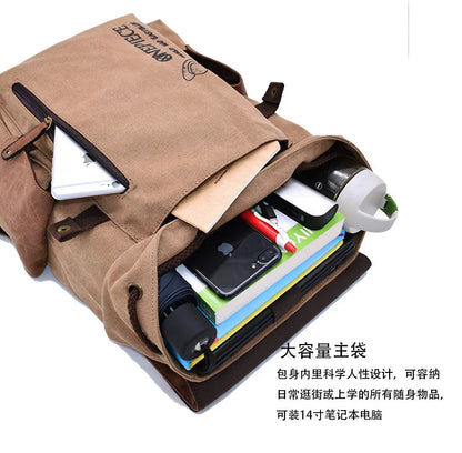 One Piece & Naruto Anime Canvas Backpack — School Shoulder Bag for Primary & Secondary Students, Gift Idea