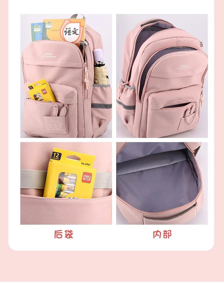 Girls’ School Backpack | Purple & Pink Large Capacity Bookbag for Kids, Primary Students Gift
