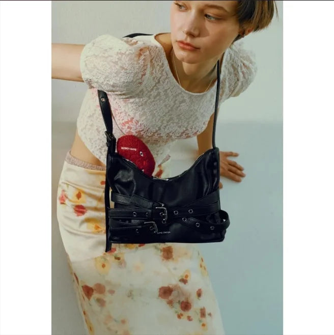 SAMO ONDOH South Korean Shoulder Bag — Hong Eun-Chae & Song Yuqi Inspired Motorcycle Underarm Bag