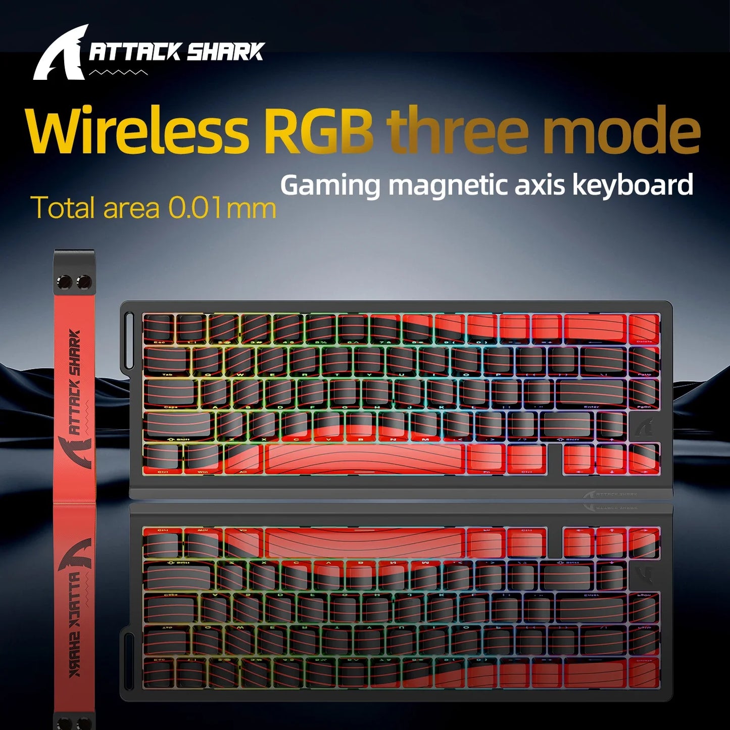 X68HE Attack Shark Magnetic Mechanical Gaming Keyboard – Wired Pro Gaming with 0.01mm Rapid Trigger, 8000Hz, SOCD/Rs 0.125ms