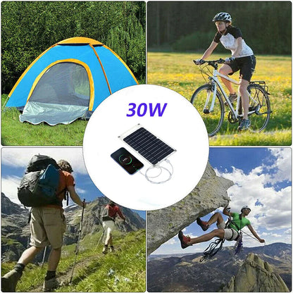 New 30W Solar Panel - Factory Direct Sales Solar Mobile Phone Power Bank - Portable Power Supply for Car, Yacht, RV
