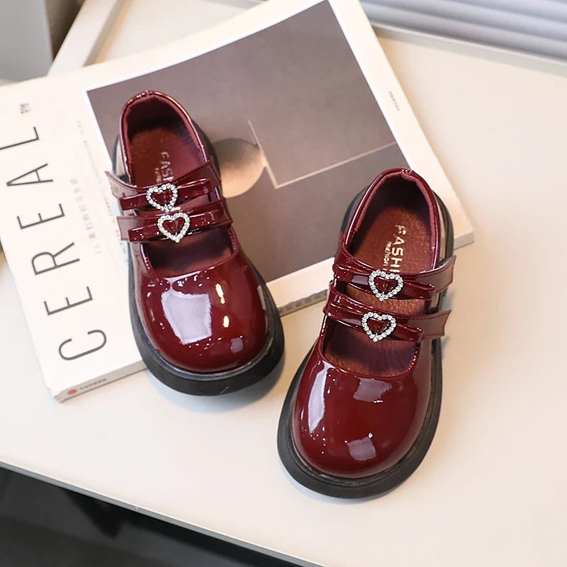 26-36 Girls Mary Jane Shoes - Elegant Leather Chunky Hook-and-Loop Kids Shoes
