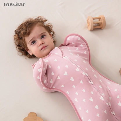 Cozy Summer Nights: Newborn Baby Swaddle Sleeping Bag - Sleeveless Sleep Sack with 2-Way Zipper - Thin Cotton Material for Comfort - Includes Diaper Changing Bag