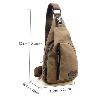 New Men's Vintage Canvas Satchel – Multifunctional Outdoor Small Shoulder Sling Chest Bag