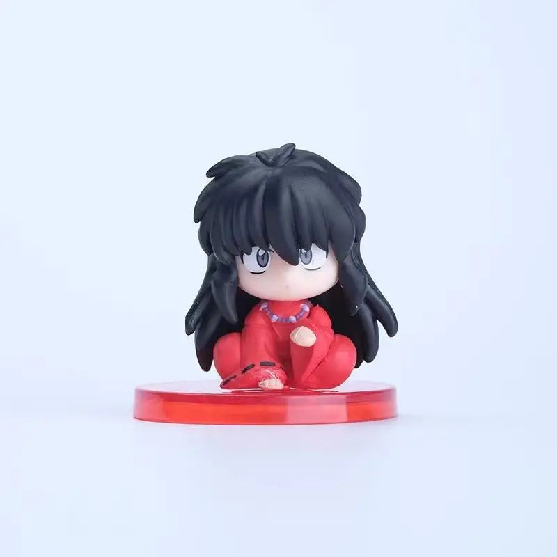 Q Version Inuyasha Figure Blind Box – Cute Sesshomaru & Kagome Sitting Model, Anime Decoration Gift for All Ages