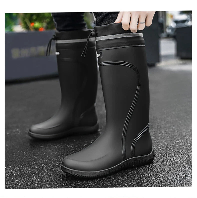 Men’s Waterproof Rain Shoes – Four-Season Non-Slip Soft Sole Outdoor Work & Water Boots