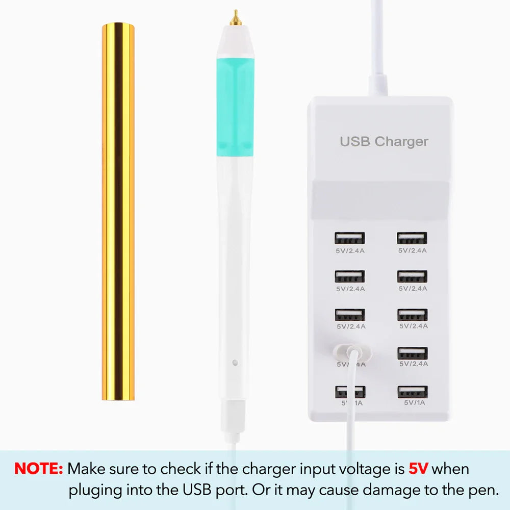 USB Hot Foil Pen Set – 0.8mm Heat-Active Gold Foil Pen for Paper, Leather, DIY Scrapbooking & Cards
