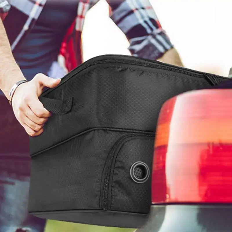 Car Trunk Organizer Golf Shoe Bag – Collapsible Outdoor Trunk Accessory with Portable Golf Ball Box, Unisex