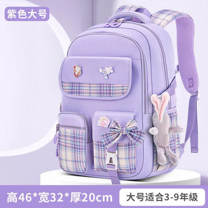 Ergonomic Spine-Protecting School Backpack | Large Capacity, Lightweight Waterproof Bag for Elementary Girls