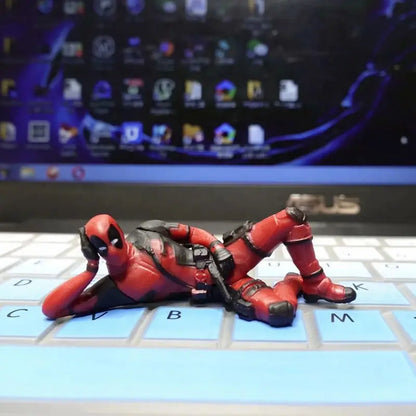 6 Desk Decoration Deadpool Figure – 8cm Marvel X-MAN Model Toy, Funny Cute Figure for Car, Home, Office