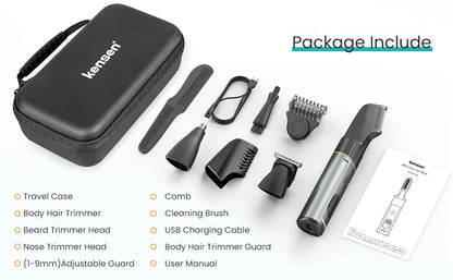 Kensen S16 3-in-1 Men’s Body Hair Shaver & Beard Trimmer Waterproof Electric Clipper