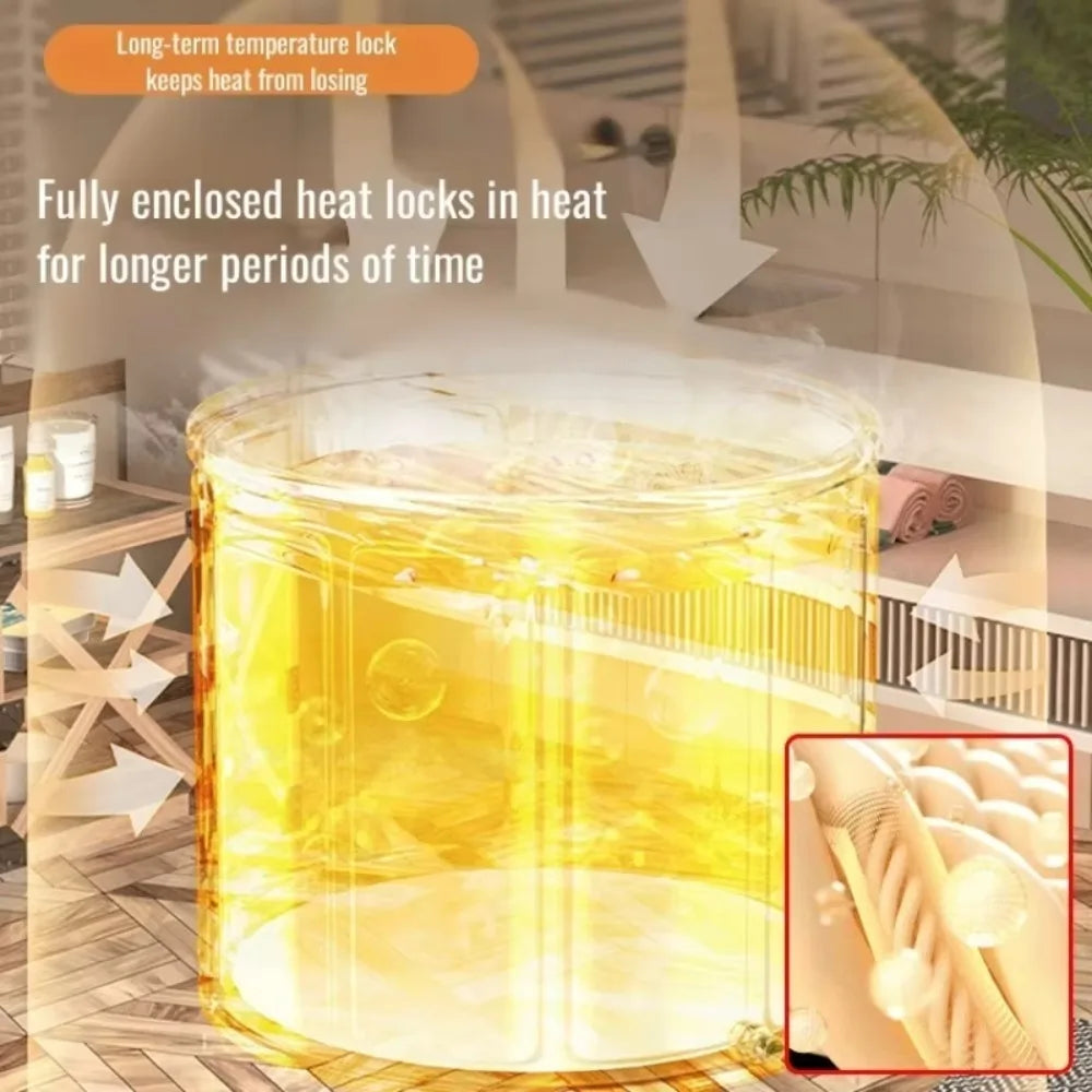 Foldable Portable Bath Tub - Thickened Full Body Bath Bucket for Children & Adults, Long-Term Temperature Lock