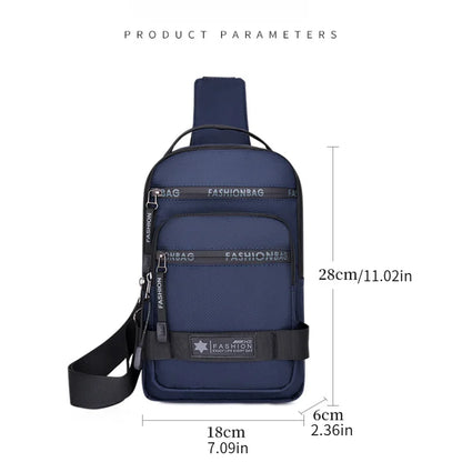 Men’s Chest Bag – Large Capacity Lightweight Nylon Crossbody Shoulder Backpack for Travel, Korean Style