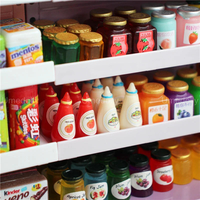 1/6 Scale Miniature Supermarket Food & Drinks – Dollhouse Store Decor Accessories for Blythe, BJD & 1/6 Dolls