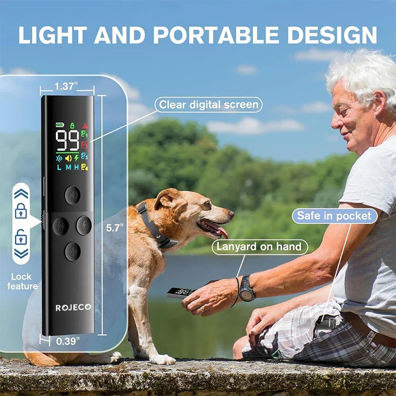 ROJECO Remote Dog Training Collar - 1600FT Waterproof IP67 Electric Bark Control Collar for Pet Training