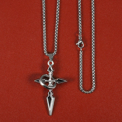High-Quality Titanium Steel Cross Necklace – Non-Fading Hip-Hop Pendant Chain for Men & Women, Trendy Fashion Gift Jewelry
