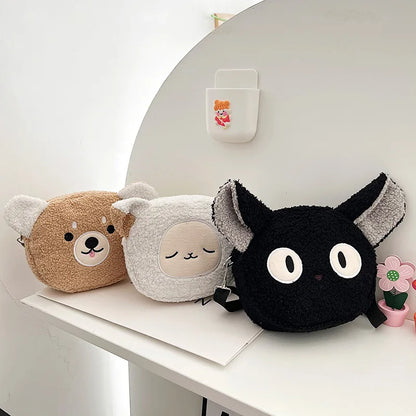 Japanese Kawaii Cartoon Plush Shoulder Bag – Small Crossbody Phone & Purse Bag for Women