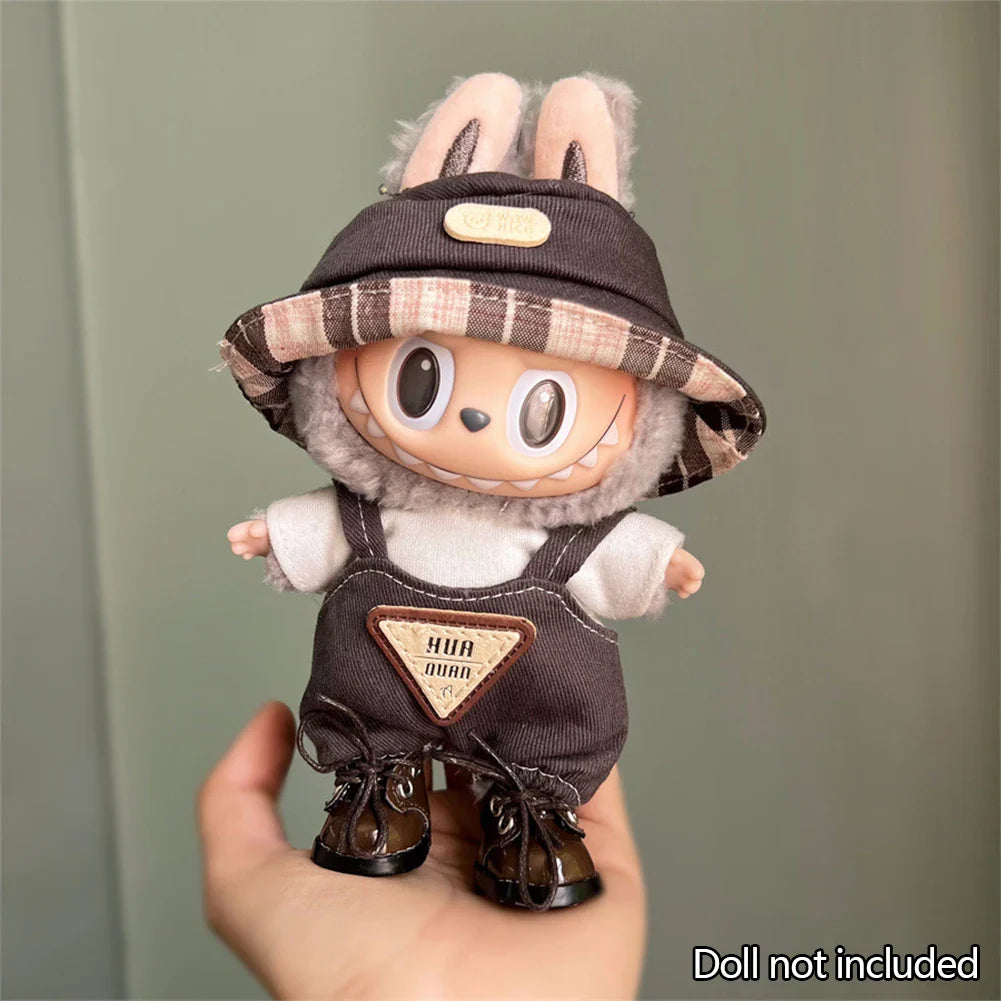 Fashion Labubu Clothes Outfit – Ropa Doll Accessories Suspenders Suit for 15cm & 17cm Labubu V1/V2 Plush Dolls