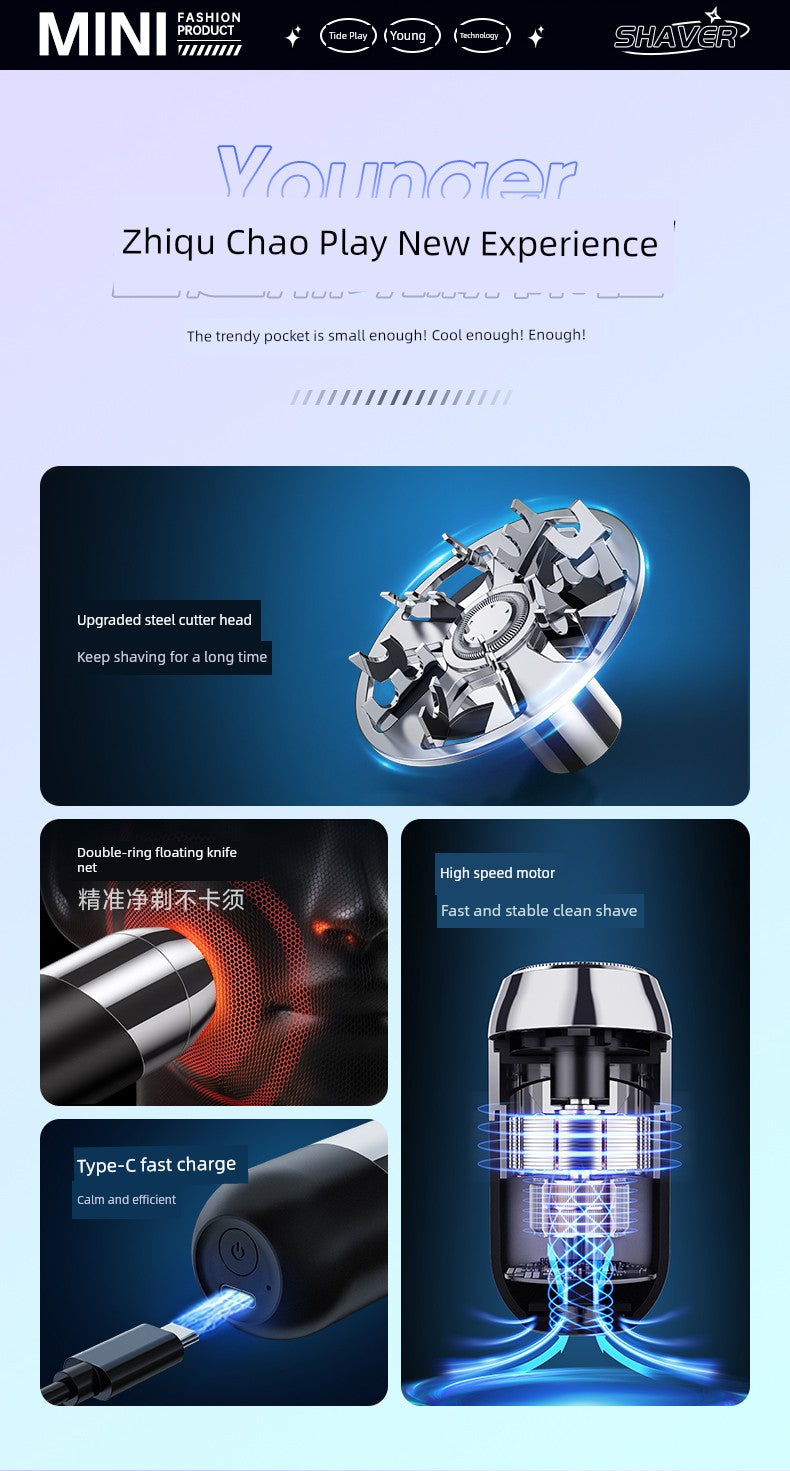 Konka Official 2025 Men’s Electric Shaver – Portable Lock & Load Spray Shaving Device