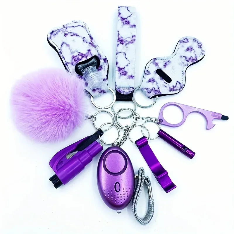 Women’s Self-Defense Keychain – Personal Safety Alarm with LED Light & Emergency Whistle