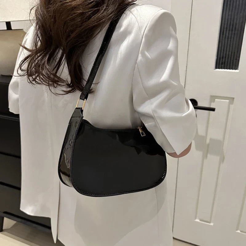 Retro Solid Color PU Leather Shoulder Bag – Fashion Women's Handbag, Casual Designer Hobo Underarm Bag