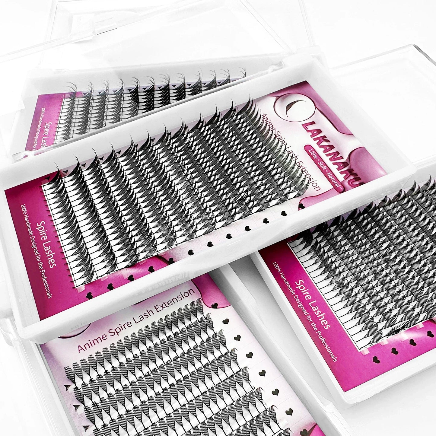 Premium Mink Eyelash Extensions by LAKANAKU — Cashmere Feather Individual Lashes C/CC/D Curl