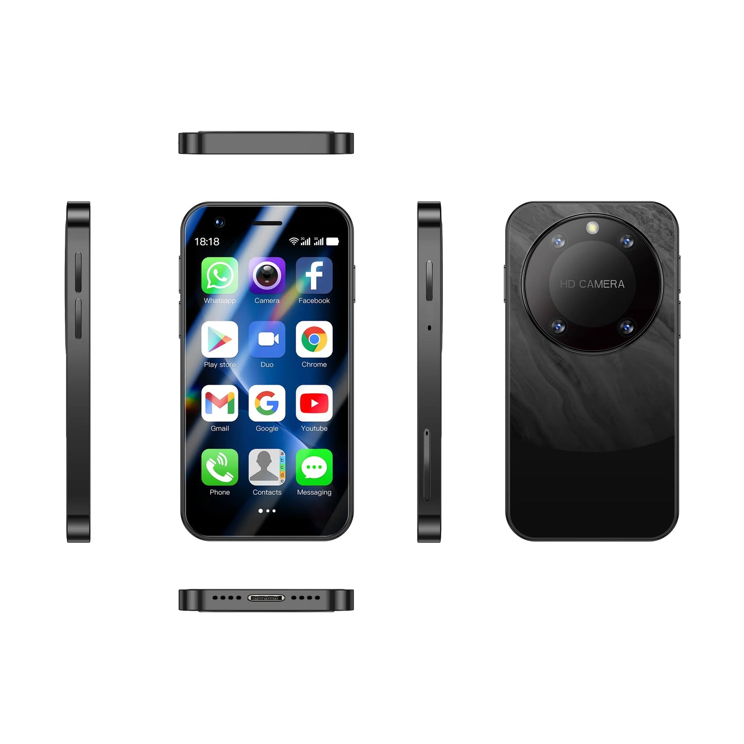 SOYES F8 Pro Max Mini Android Phone — 3.0" Display, 1GB RAM, 16GB ROM, Dual SIM, 3G, Play Store Compatible Small Smartphone