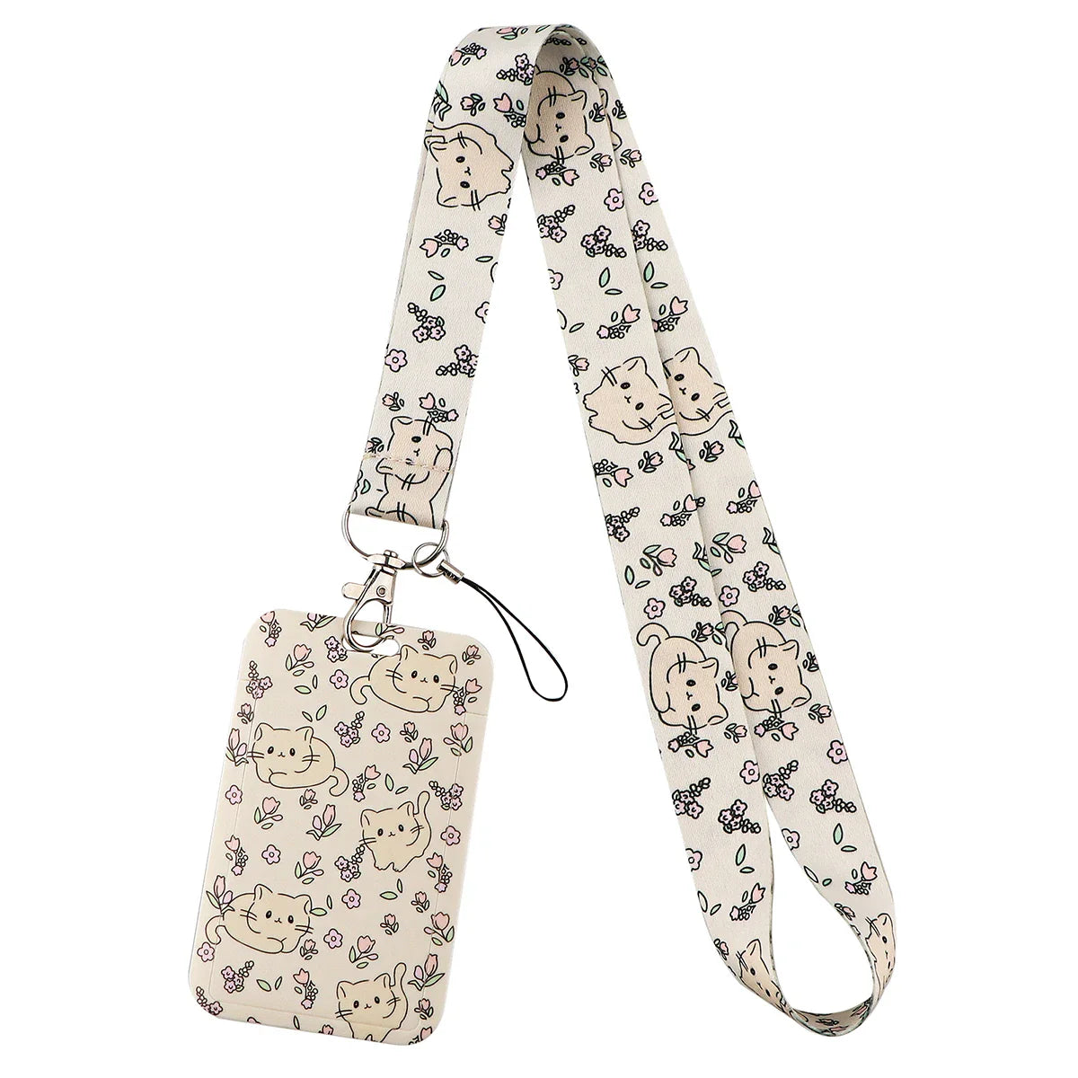 Cartoon Cat Lanyard Keychain – Multifunctional ID Card Badge Holder, Camera USB, Phone Neck Strap Accessories