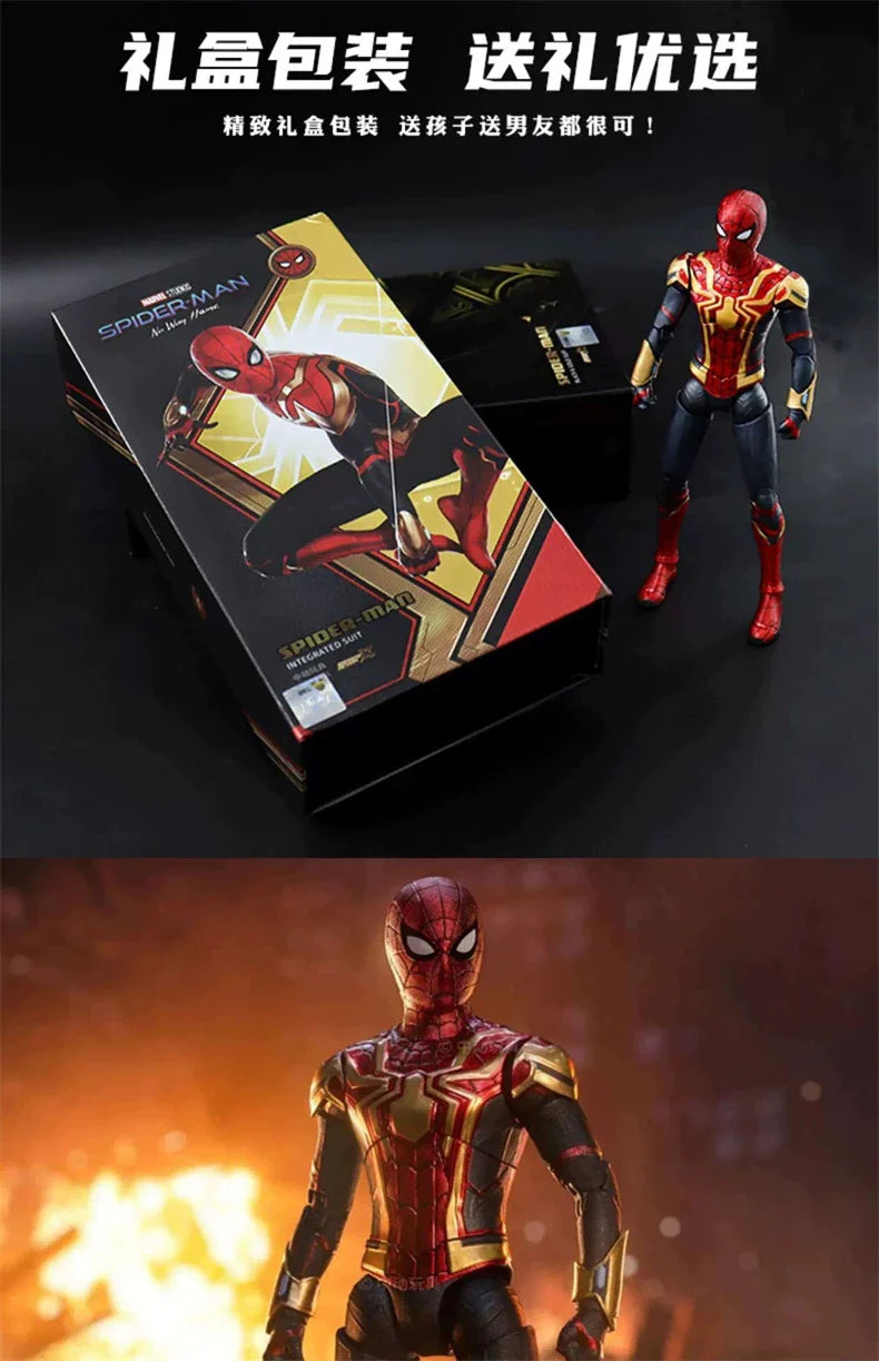 ZD Toys Spider-Man No Way Home 1/10 Action Figure – Peter Parker Gold Black Red Marvel Legends Collectible Toy