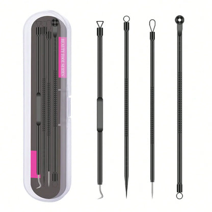 4/6PCS Face Cleaning Kit – Pimple, Blackhead & Whitehead Remover Tools for Acne and Comedone Care