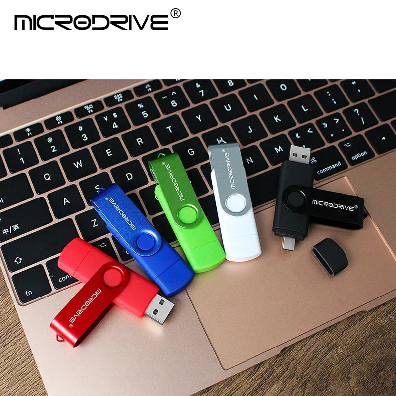 2-in-1 Metal OTG USB Flash Drive – Type-C & USB Memory Stick (4GB to 128GB) for Phones & PCs