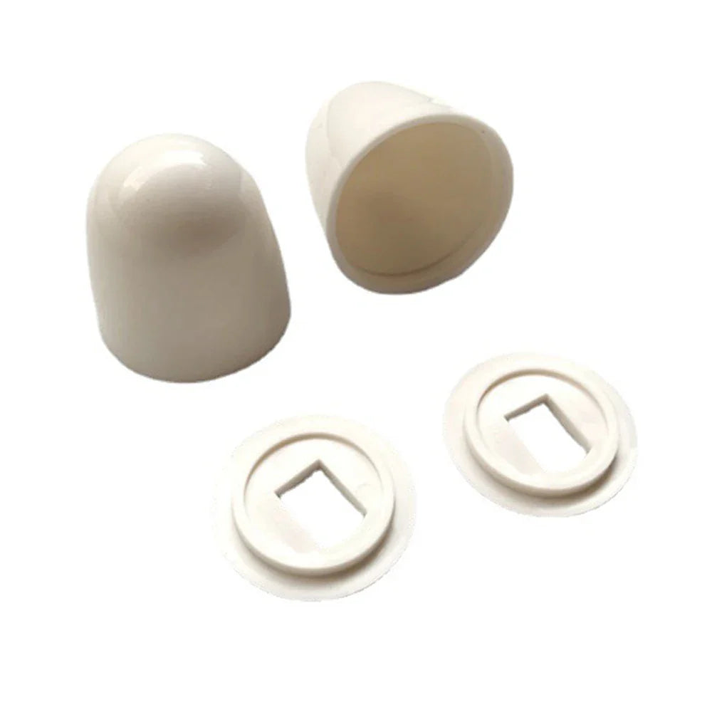 2 Pairs Universal Toilet Bolt Covers – Plastic Push-On Screw Caps for Toilet Bowl Fixing & Bathroom Decoration Accessories