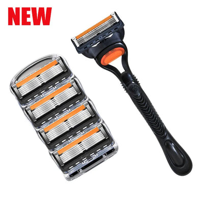 Men’s 5-Layer Fusion Razor Blade Refills – 4/12/24PCS Replacement Cartridges for Beard & Face Shaving