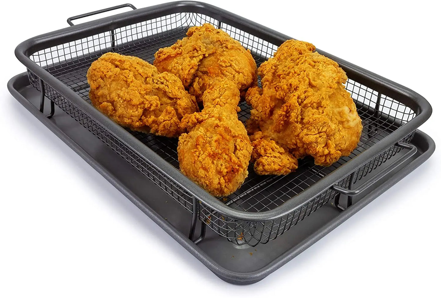 Non-Stick Baking Tray & Frying Pan – Grill Mesh Chips Basket & Baking Dish for Kitchen Use