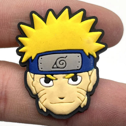 20Pcs Naruto Anime Shoe Charms – Kawaii PVC Badges for Sandals, DIY Accessories & Kids Christmas Gift