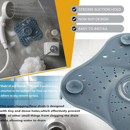 Anti-Blocking Hair Catcher and Stopper Plug - Shower Floor Drain Cover, Sink Strainer Filter for Bathroom and Kitchen Accessories