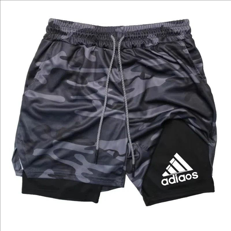 Men’s 2-in-1 Compression Running Shorts – Breathable Mesh Quick-Dry Gym Fitness Training Sports Shorts for Summer Workout