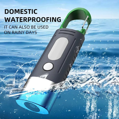 Mini High Power LED Flashlight - 3 LED & Side Lights, Telescopic Zoom, Waterproof Camping Light with Lampshade