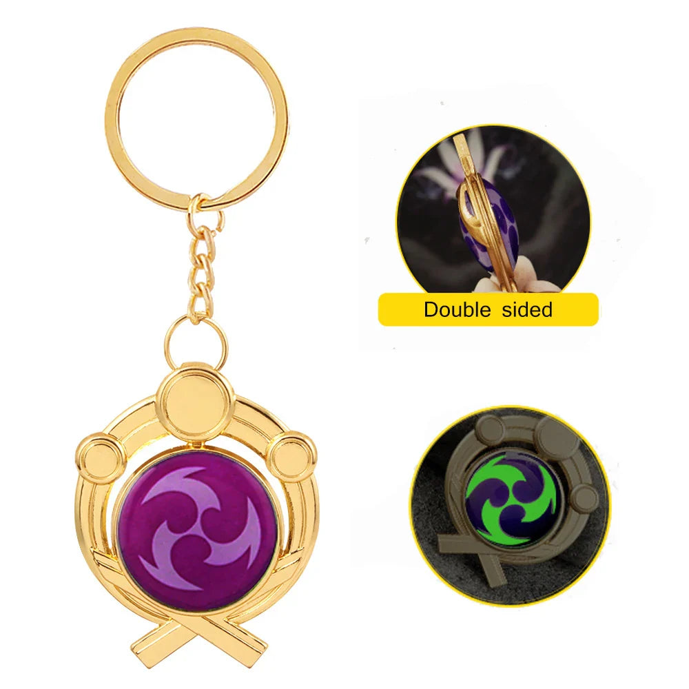 Genshin Impact Venti Eye Keychain 1:1 – Luminous Anime Cosplay Key Ring Backpack Pendant Gaming Accessories Gift