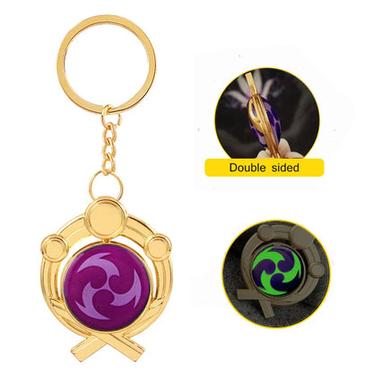 Genshin Impact Venti Eye Keychain 1:1 – Luminous Anime Cosplay Key Ring Backpack Pendant Gaming Accessories Gift