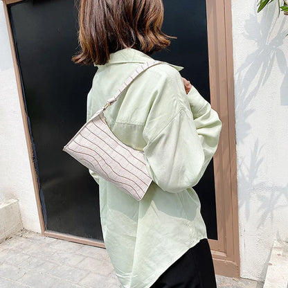 Retro Alligator Pattern PU Leather Handbag for Women – Small Shoulder & Clutch Tote Purse