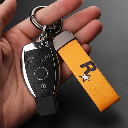 Durable Yellow Multi-Pendant Key Holder Strap – Nylon Webbing Game Keychain, Key Ring & Keyfob