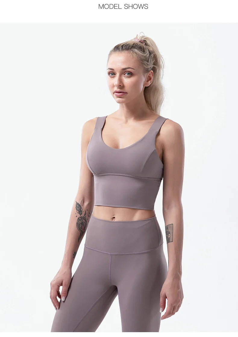 Naked-Feel Women’s Yoga Set – High Waist Leggings & Sports Bra Fitness Suit for Gym, Outdoor & Activewear