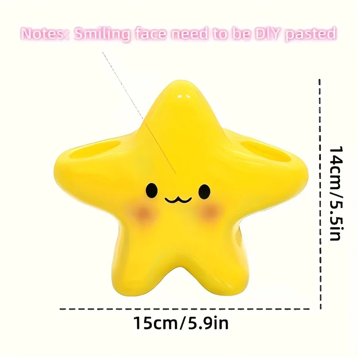 Star-Shaped Toothbrush Holder - Cute Freestanding Bathroom Organizer for Toothbrush & Toothpaste