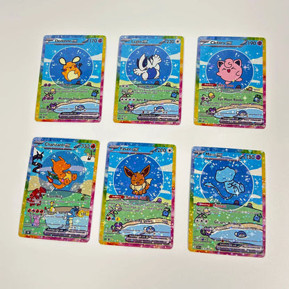 55PCS Holographic Pokémon Cards - Cute Anime DIY Proxy Collection with Eevee & Charizard